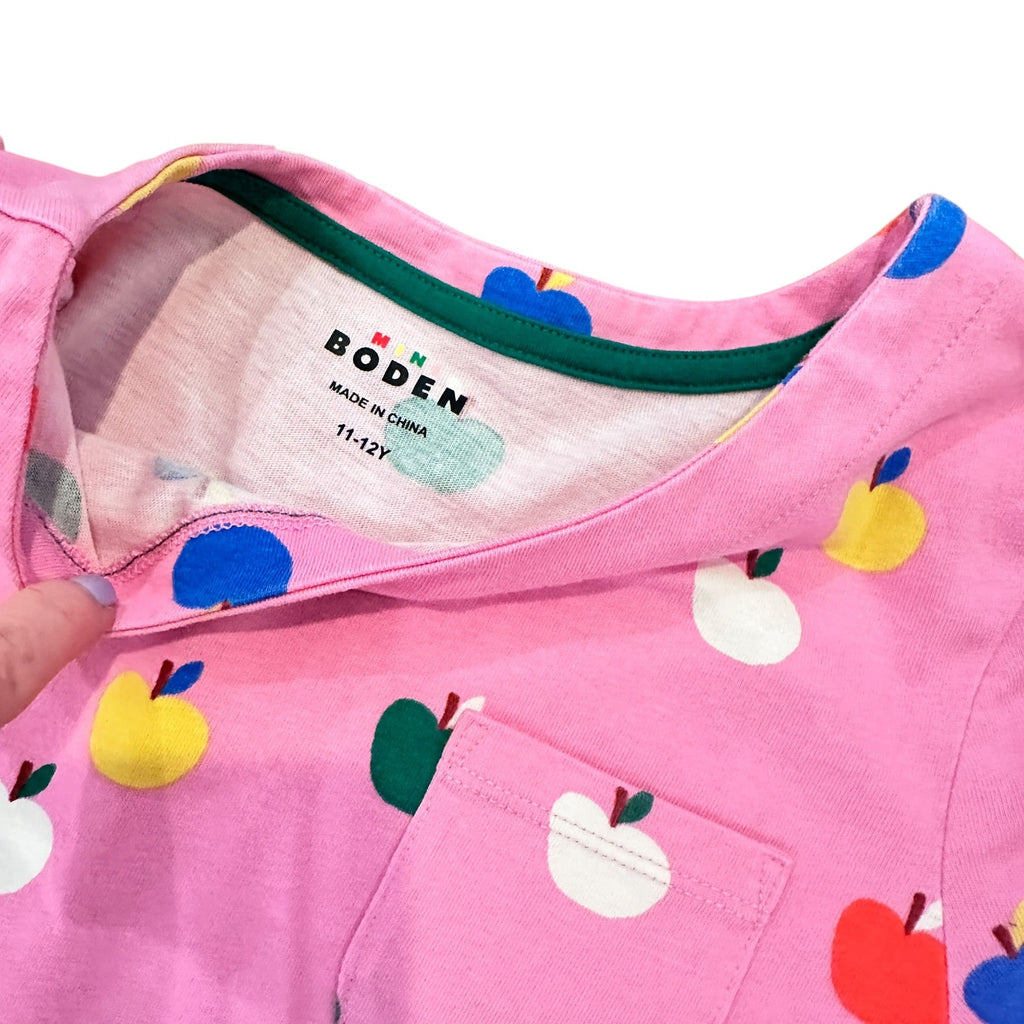 Youth Size 11/12 - Mini Boden Apple T-Shirt Dress with Pockets