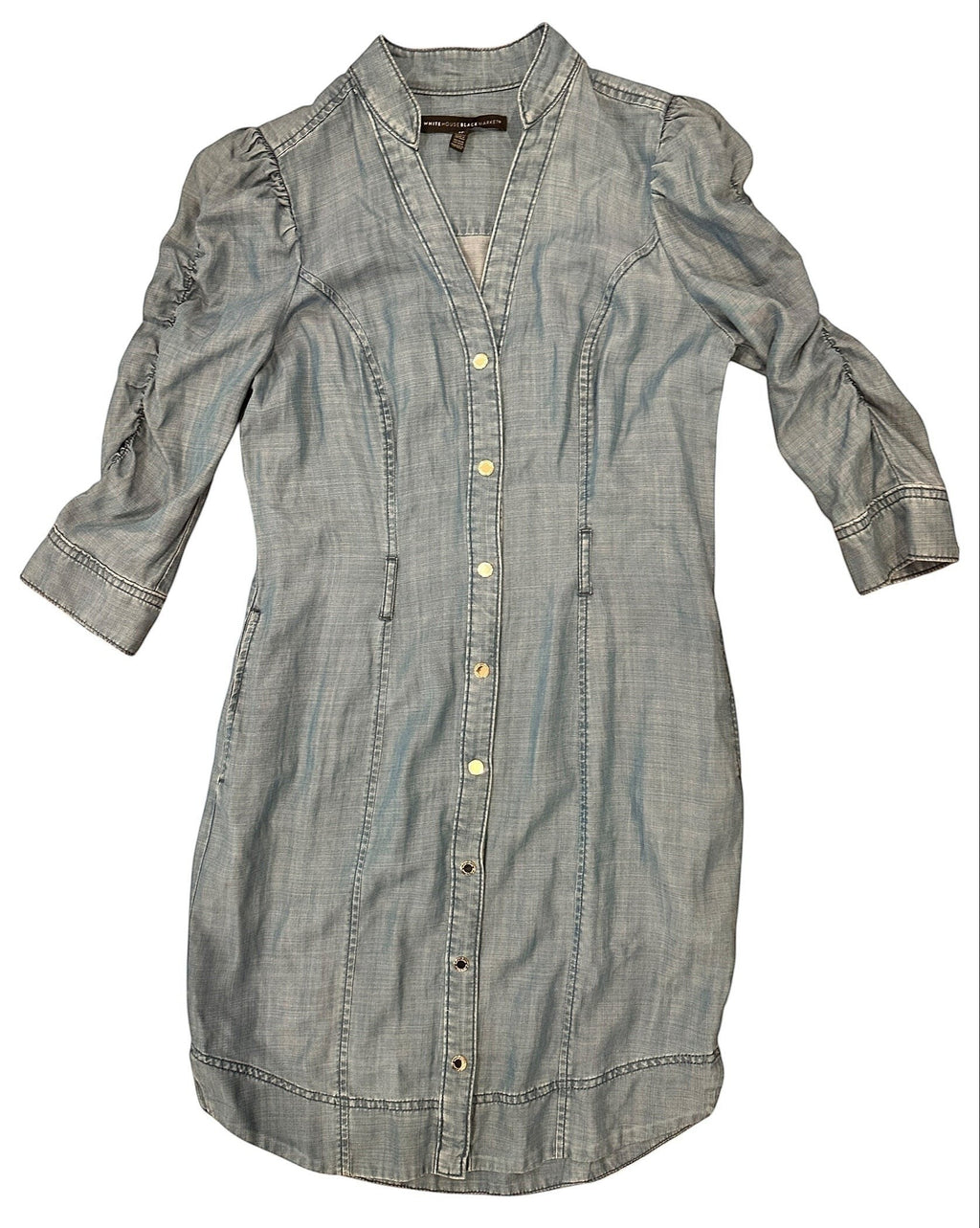 Size 4Petite - White House Black Market Lightweight Denim Dress with Pockets