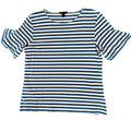 Size Medium - J. Crew Stripe Jersey Blouse with Ruffle Sleeve