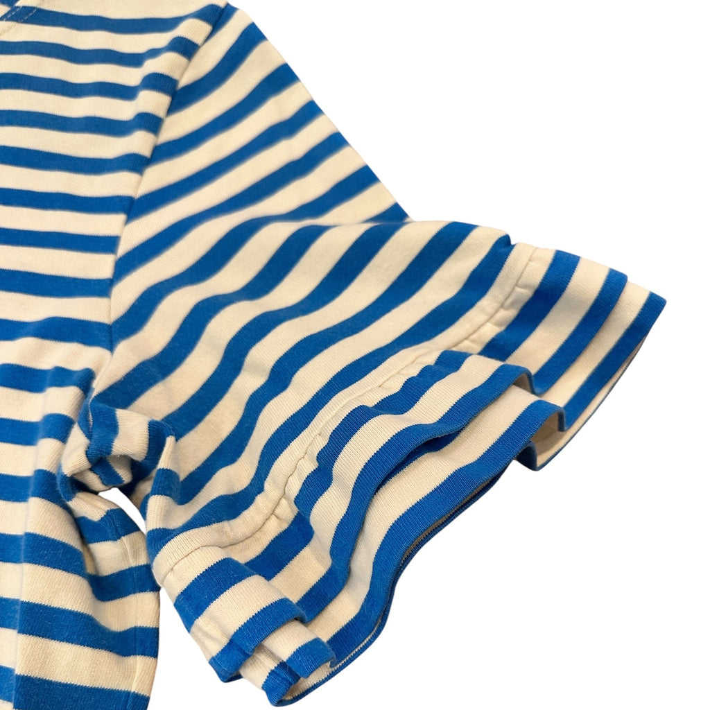 Size Medium - J. Crew Stripe Jersey Blouse with Ruffle Sleeve