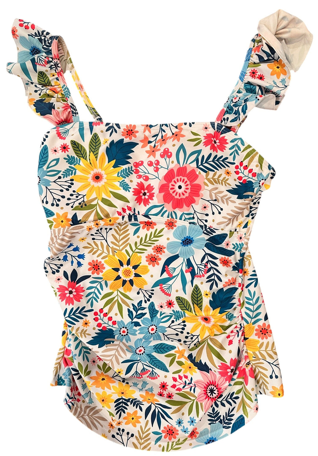 Size Small - Floral and Ruffle Tankini Top