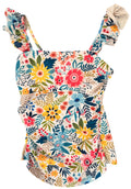 Size Small - Floral and Ruffle Tankini Top