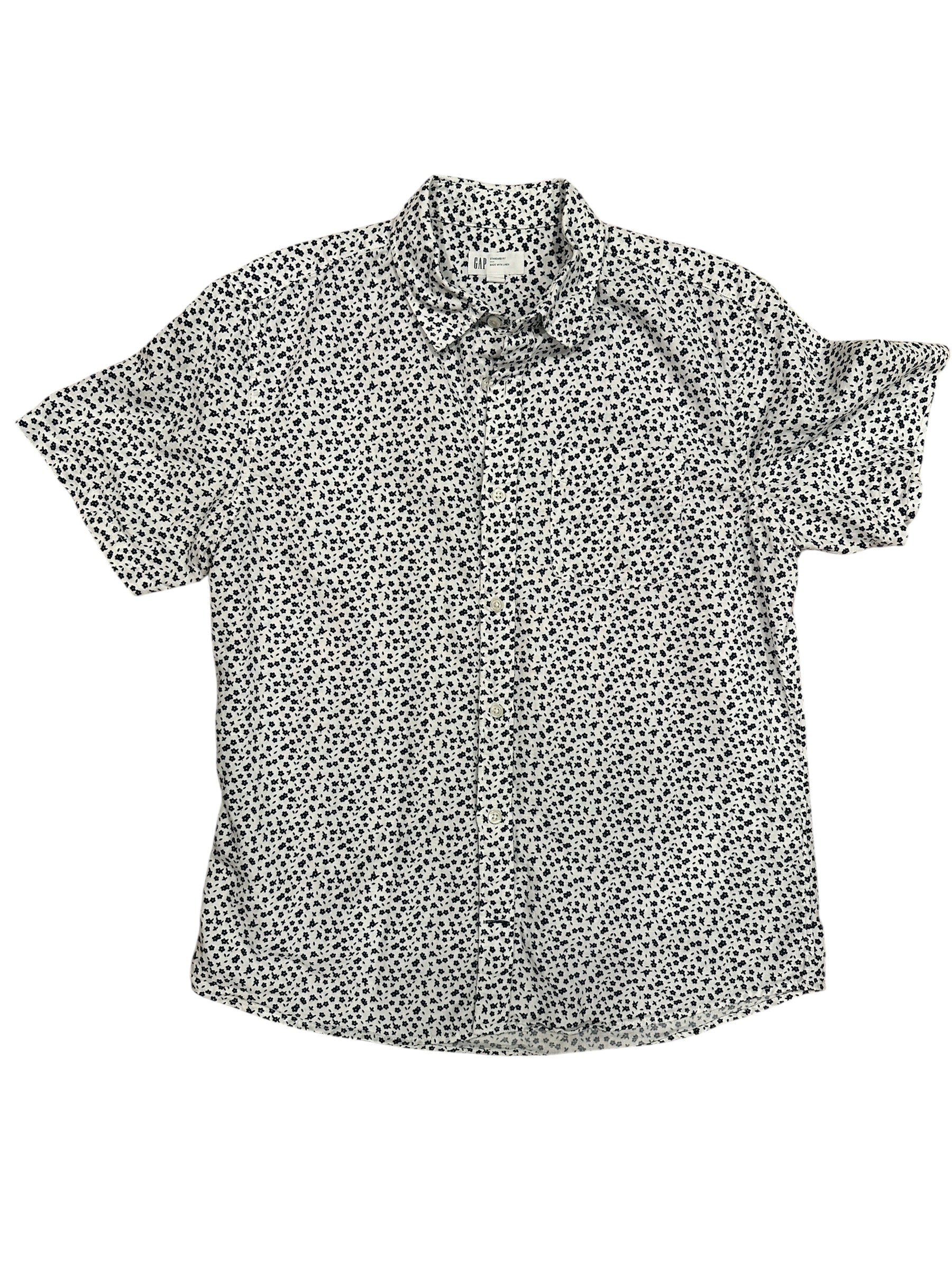 Size Medium - Gap Short Sleeve Linen Shirt
