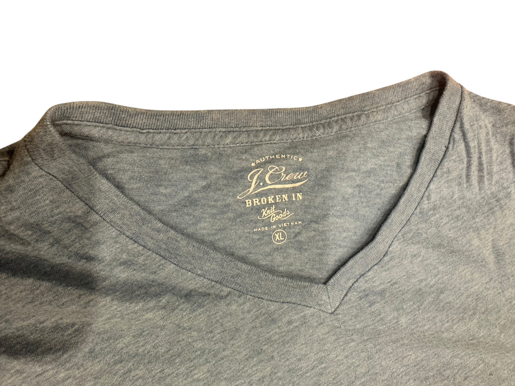 Size XL - No Ice Please, Blue V-Neck Tee - Upcycled