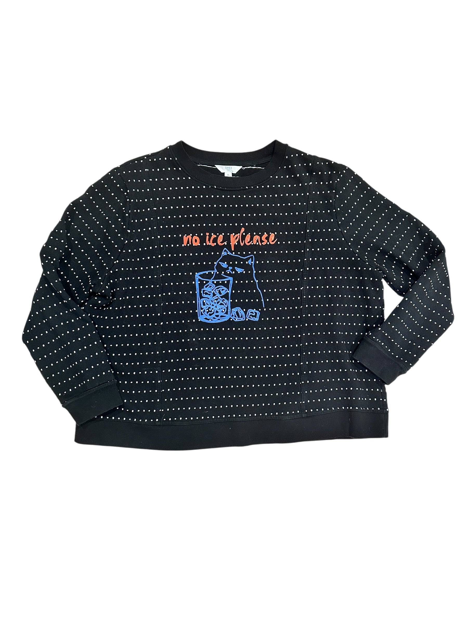 Size XL - No Ice Please, Dotted Sweatshirt - Upcycled