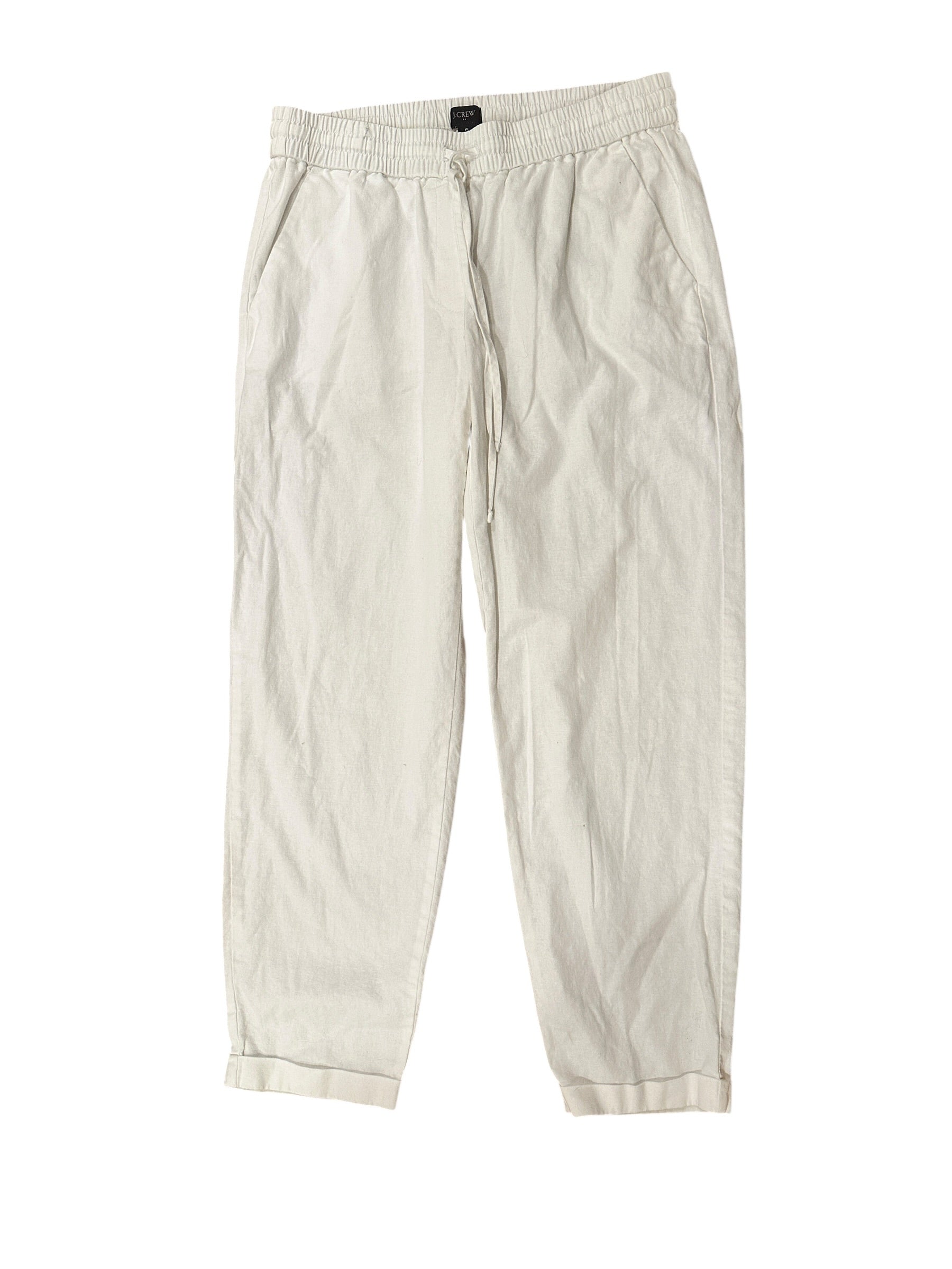 Size 6 - J. Crew White Linen Pants with Pockets