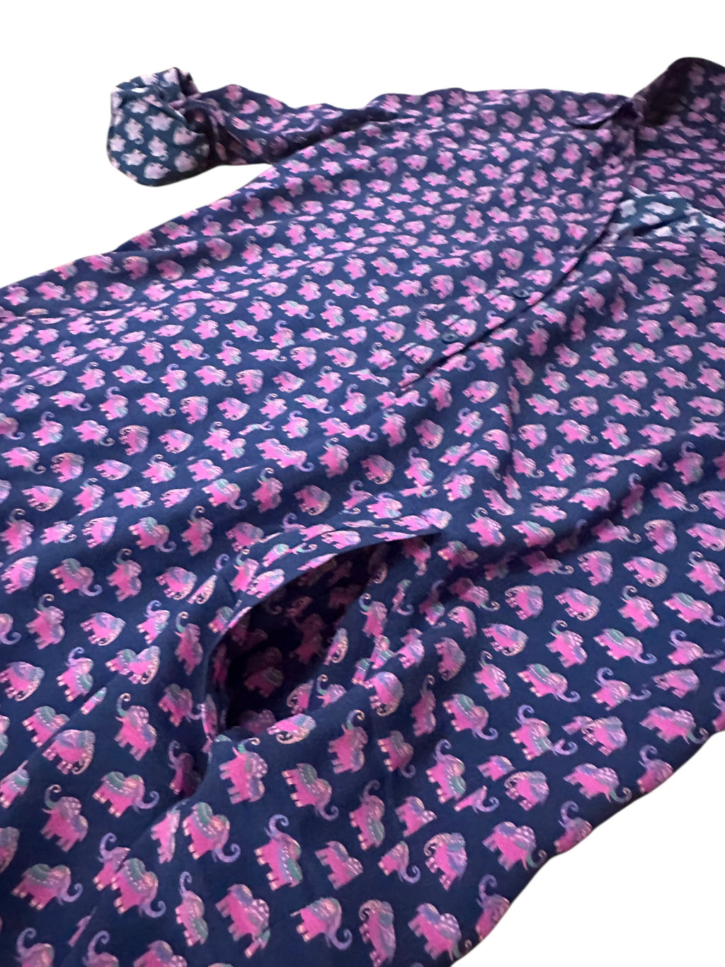 Size 6 - Tori Richard Silk Elephant Tunic Dress with Pockets