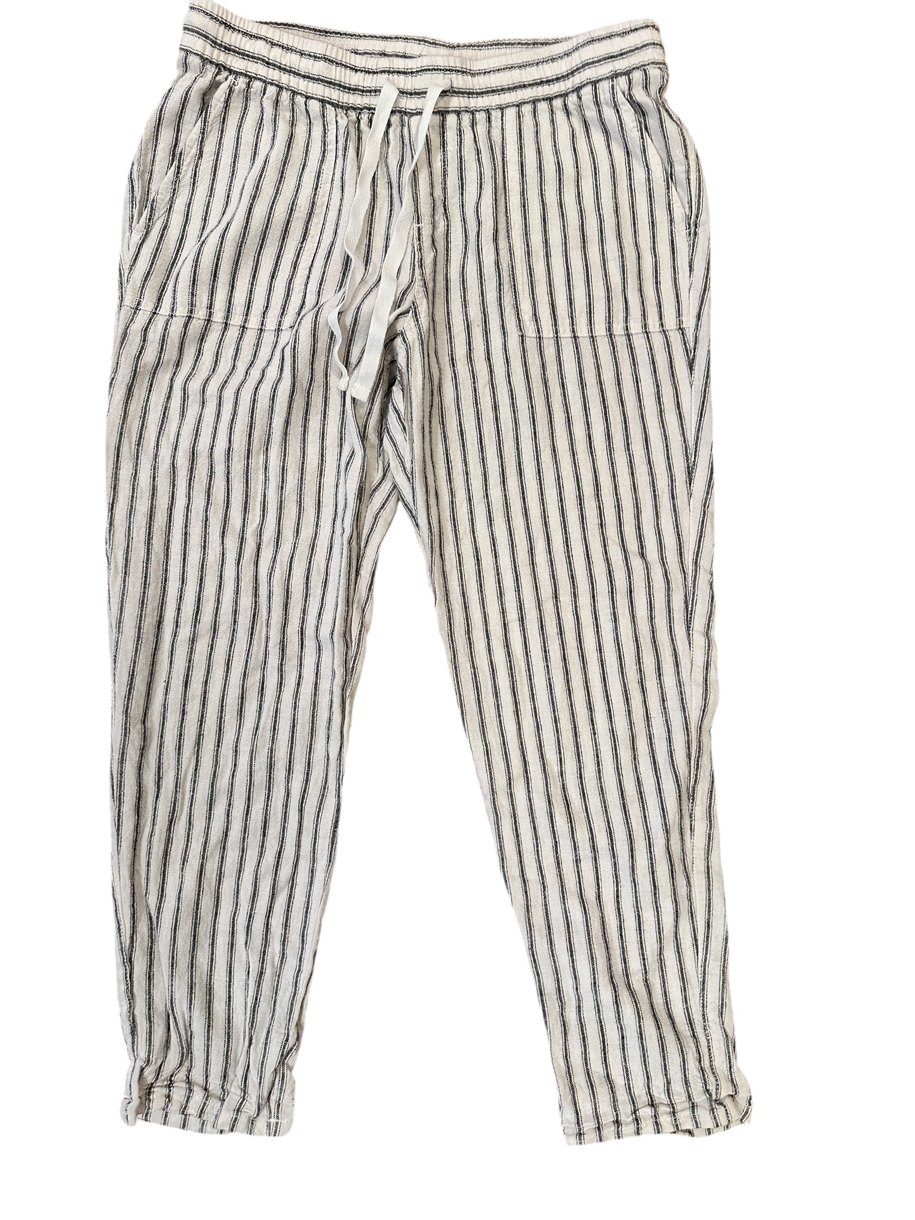 Size Small - Stripe Cotton Pants with Pockets