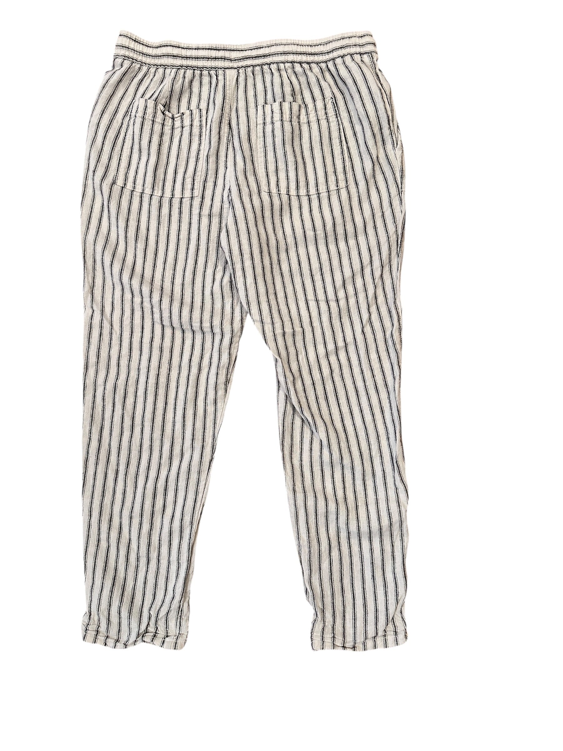 Size Small - Stripe Cotton Pants with Pockets