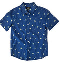 Youth Size Small - Urban Pipeline Space Theme Short Sleeve Button Down Shirt