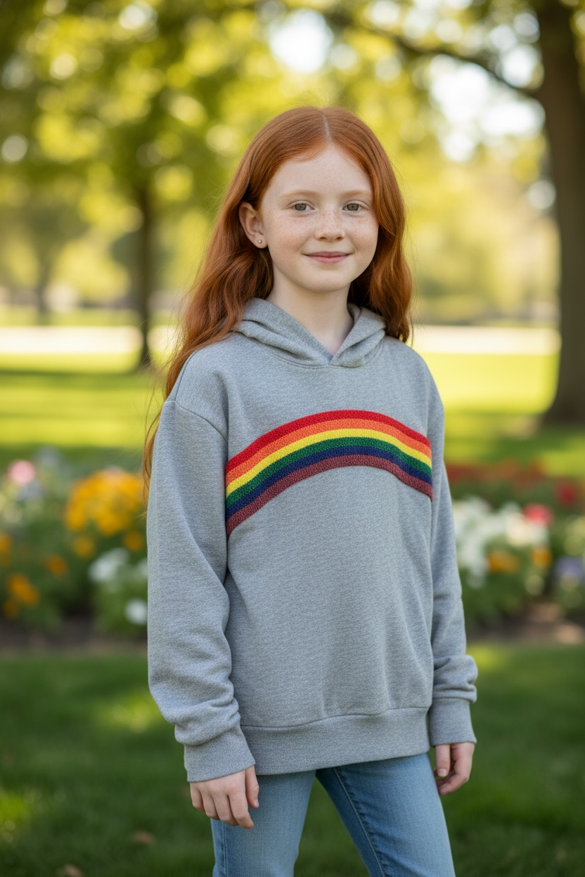 Youth Size 8 - Crewcuts Rainbow Hoodie