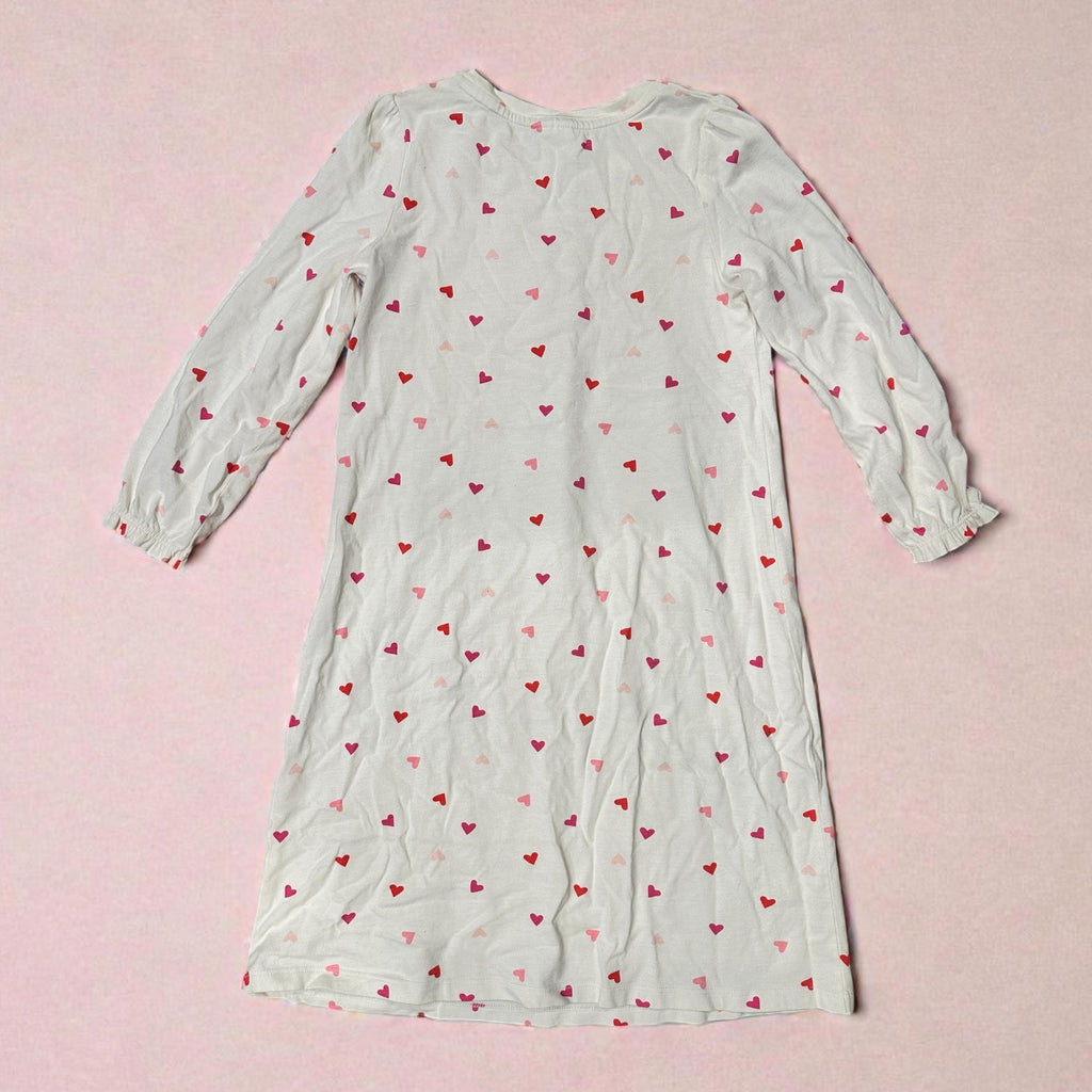 Youth Size 6/7 - Mini Boden Hearts Long Sleeve Nightgown