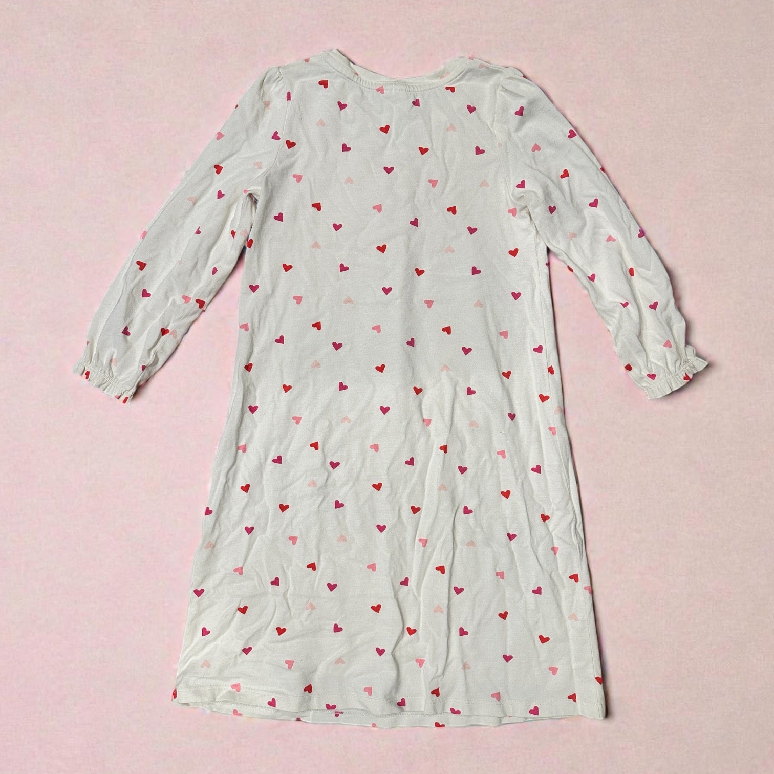Youth Size 6/7 - Mini Boden Hearts Long Sleeve Nightgown