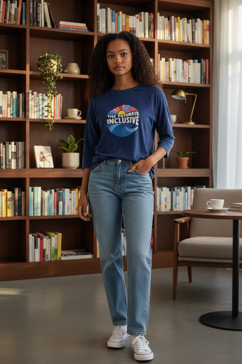 Size Medium - The Future is Inclusive 3/4 Length Shirt